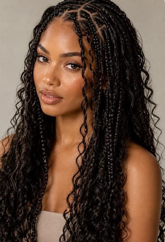 Recogido con trenzas y rizos